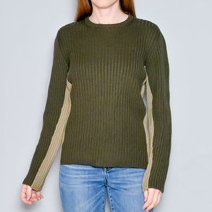 82. PRADA Army Green Wool Ribbed Knit Sweater